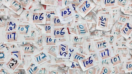 Visitor pass number tags